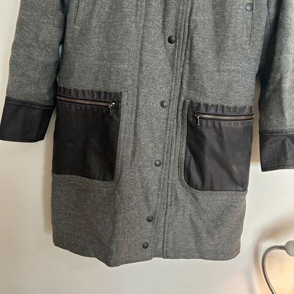 Rag & Bone Waxed Canvas Pocket Double 2-in-1 Parka Jacket w/ Fur Hood - Picture 6 of 16